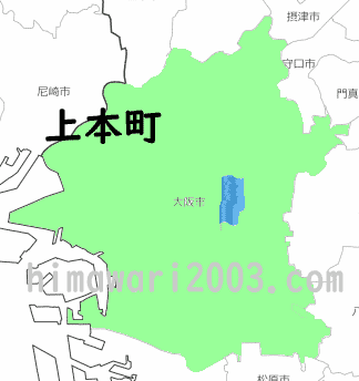 上本町のマップ
