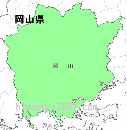 岡山県のマップ
