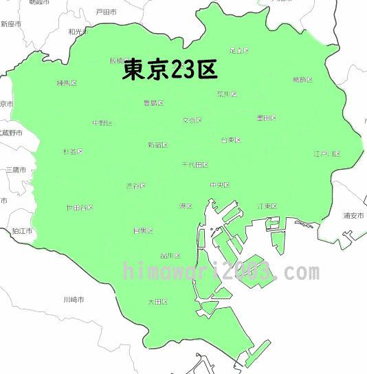 東京23区のマップ