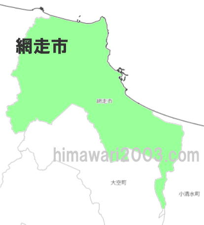 網走市のマップ