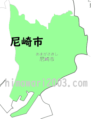 尼崎市のマップ