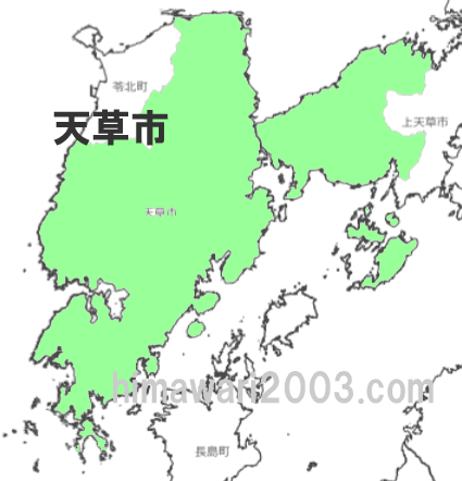 天草市のマップ