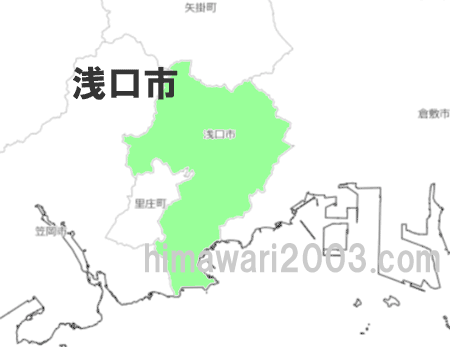 浅口市のマップ