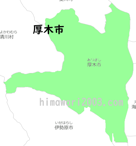 厚木市のマップ