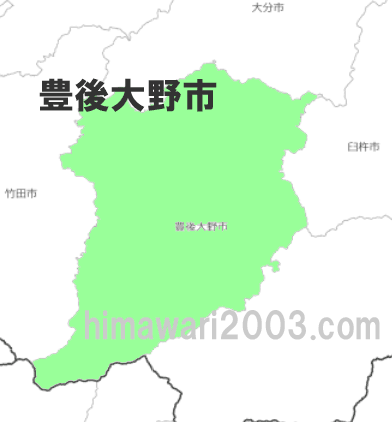 豊後大野市のマップ