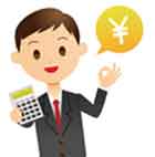 電卓を持った人