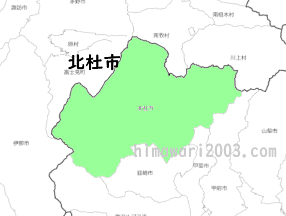 北杜市のマップ