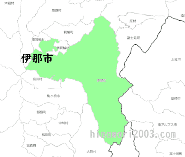 伊那市のマップ