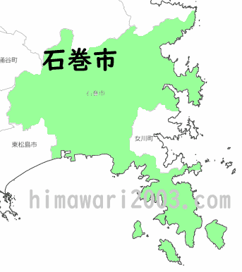 石巻市のマップ