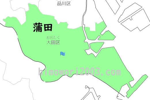 蒲田のマップ