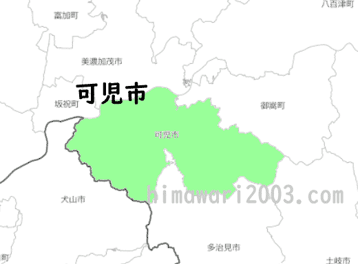 可児市のマップ
