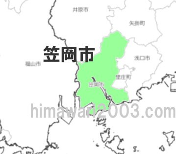 笠岡市のマップ