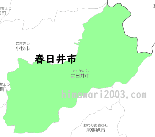 春日井市のマップ