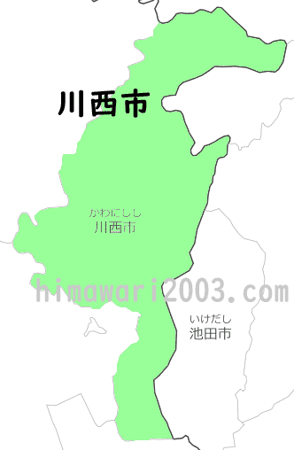 川西市のマップ