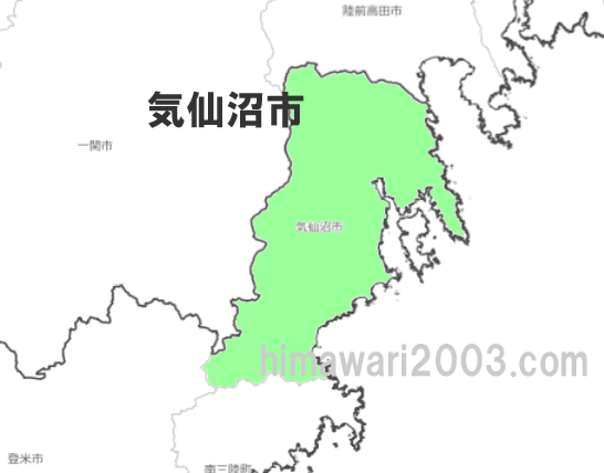 気仙沼市のマップ