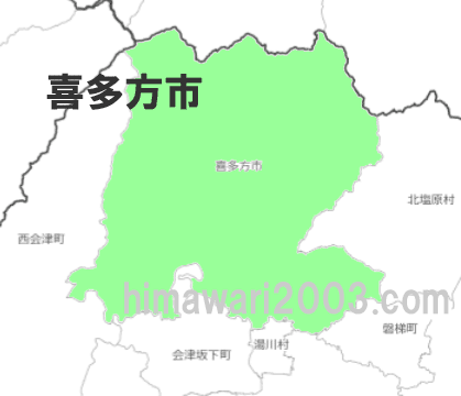 喜多方市のマップ