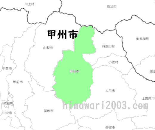 甲州市のマップ