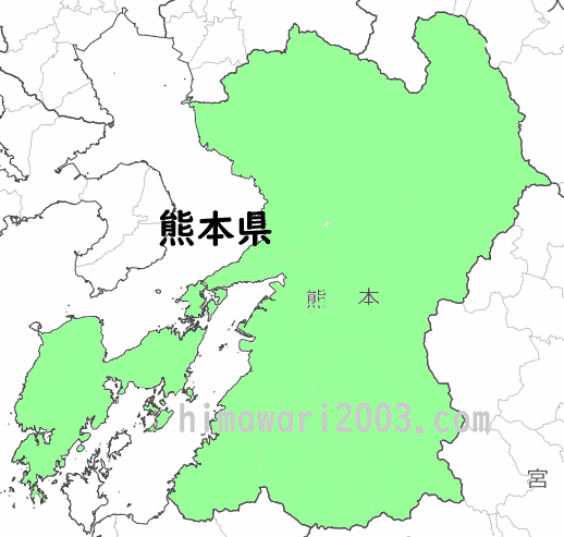 熊本県のマップ
