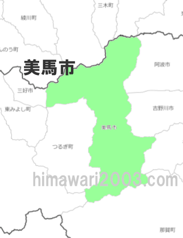 美馬市のマップ