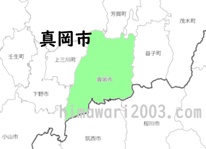 真岡市のマップ