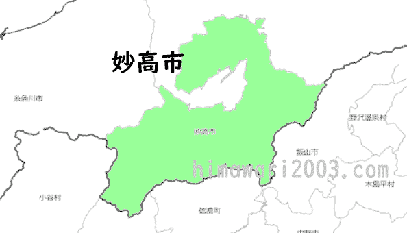 妙高市のマップ