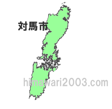 対馬市のマップ