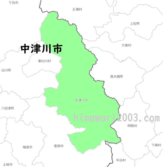 中津川市のマップ