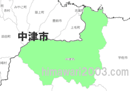 中津市のマップ