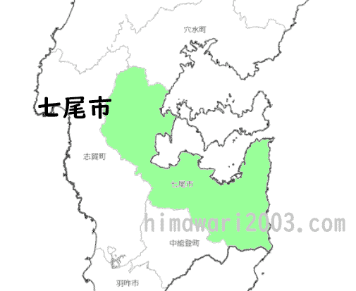 七尾市のマップ