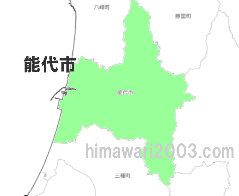 能代市のマップ