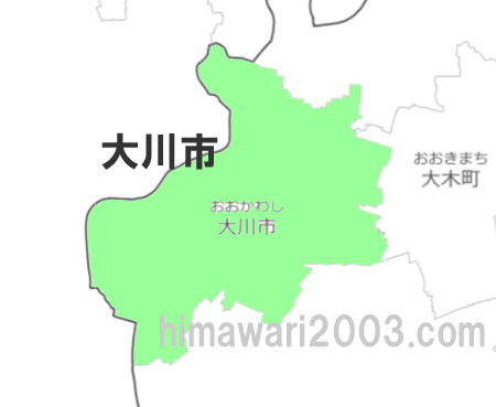 大川市のマップ