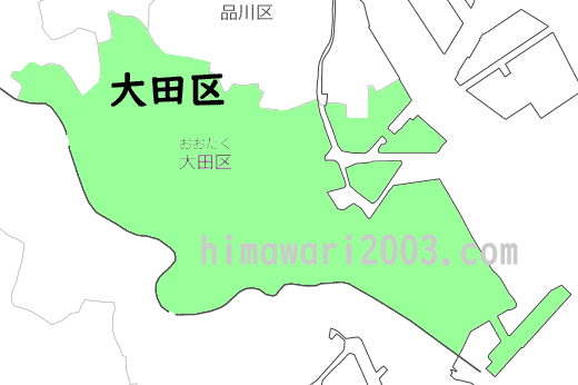 大田区のマップ