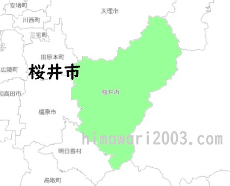桜井市のマップ