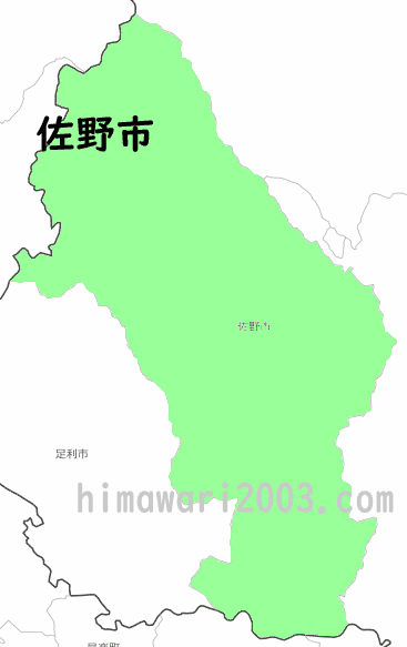 佐野市のマップ