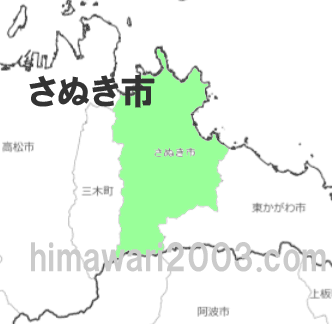 さぬき市のマップ