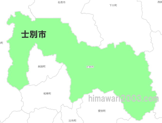 士別市のマップ