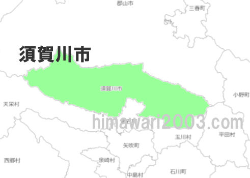 須賀川市のマップ