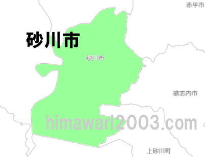 砂川市のマップ