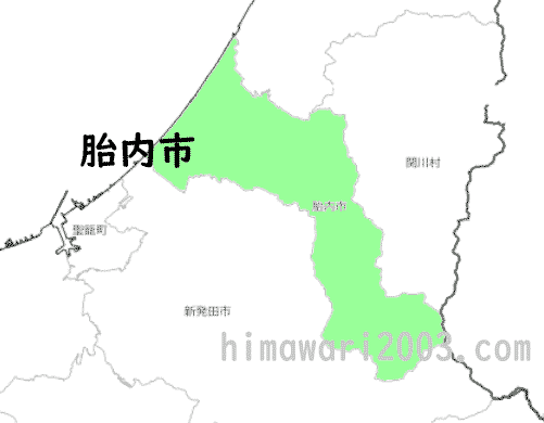 胎内市のマップ