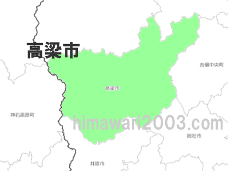 高梁市のマップ