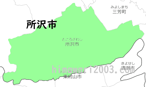 所沢市のマップ