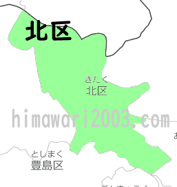 東京都北区のマップ