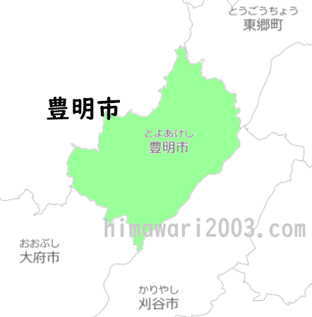 豊明市のマップ