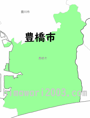 豊橋市のマップ