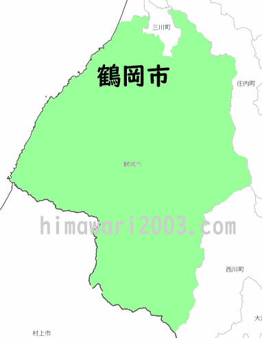 鶴岡市のマップ