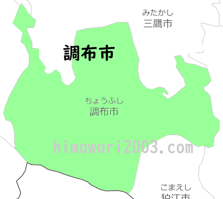 調布市のマップ