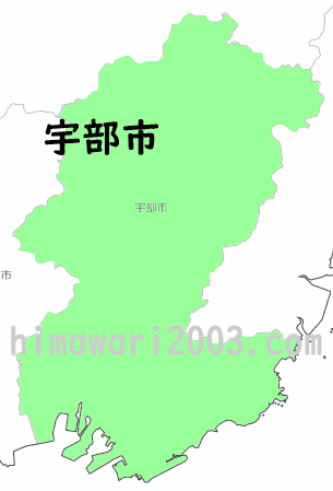 宇部市のマップ