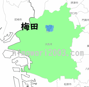 梅田のマップ