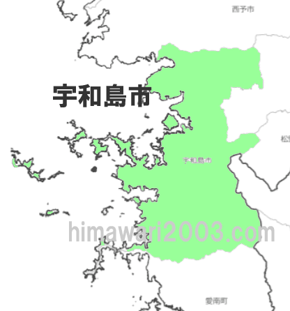宇和島市のマップ