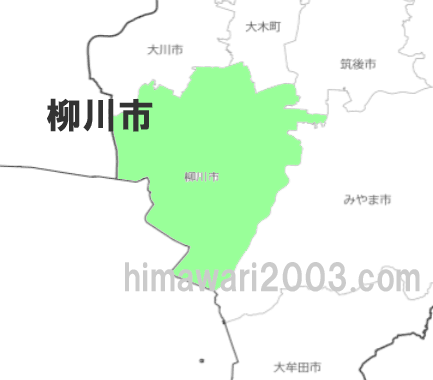 柳川市のマップ